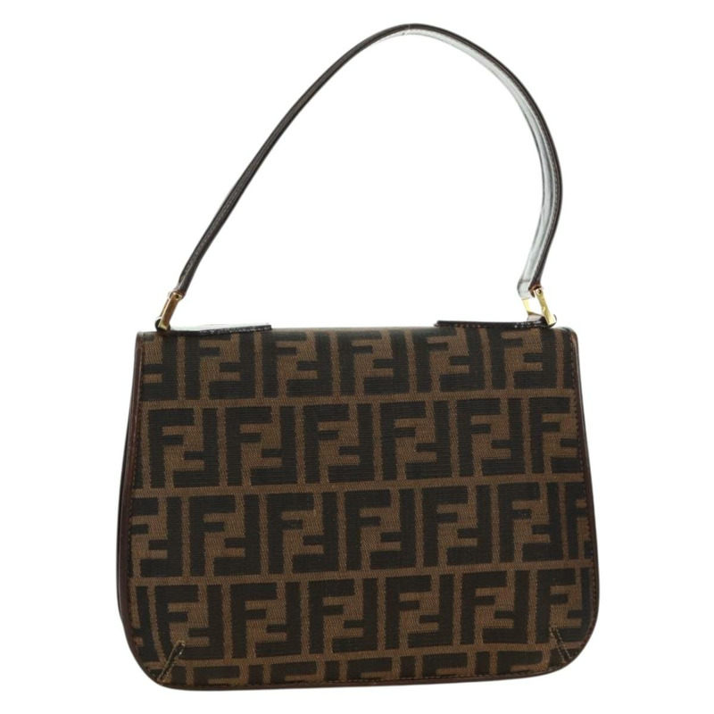 【日本直送】FENDI Zucca帆布手提包 黑色棕色 正品 171018V-1