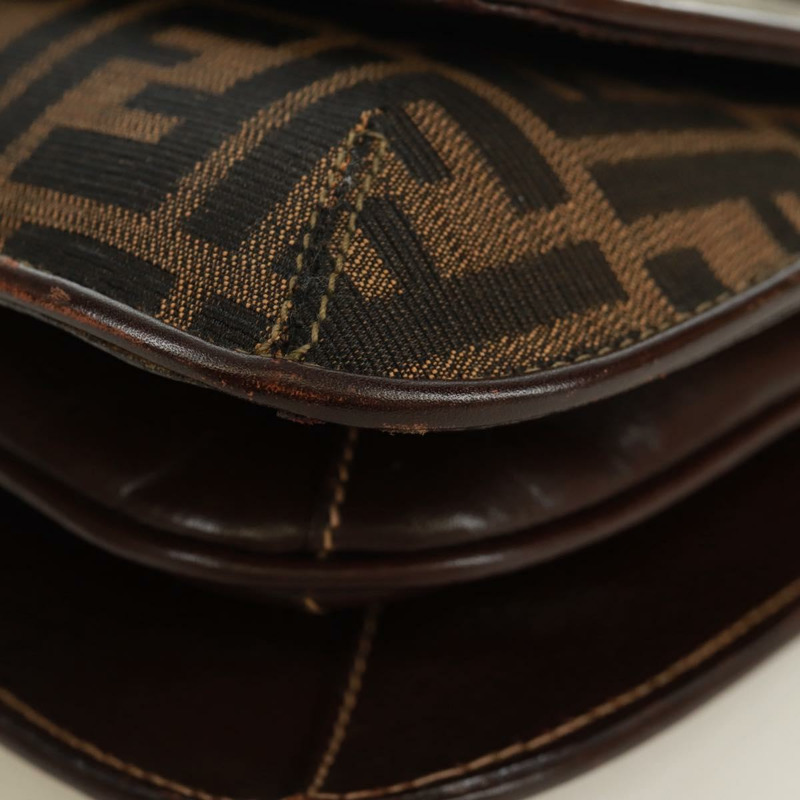 【日本直送】FENDI Zucca帆布手提包 黑色棕色 正品 171018V-15