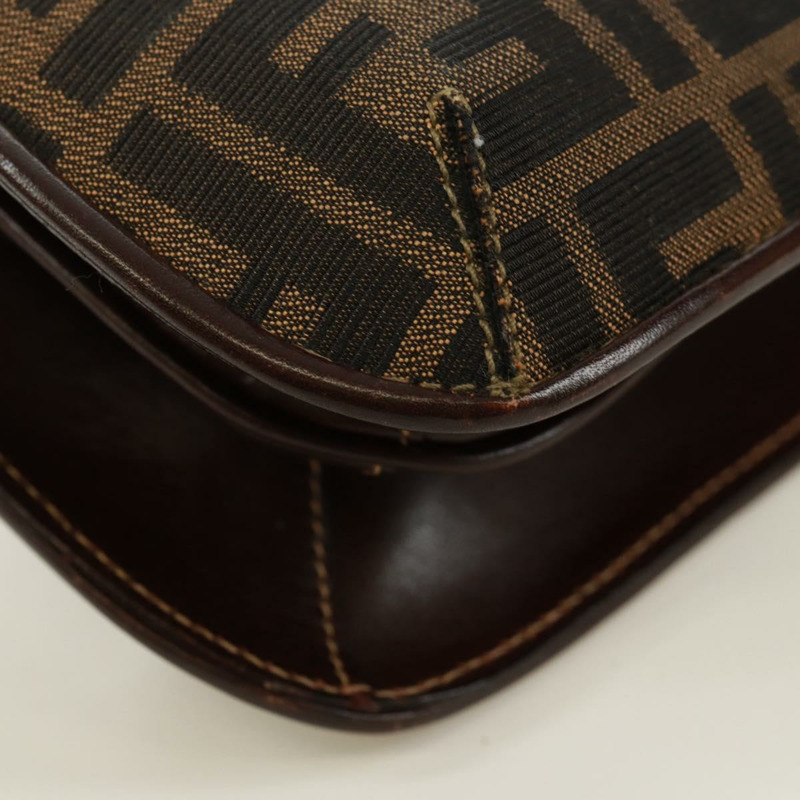 【日本直送】FENDI Zucca帆布手提包 黑色棕色 正品 171018V-16