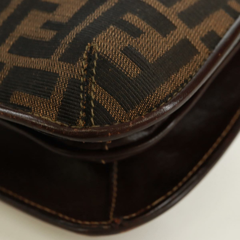 【日本直送】FENDI Zucca帆布手提包 黑色棕色 正品 171018V-17