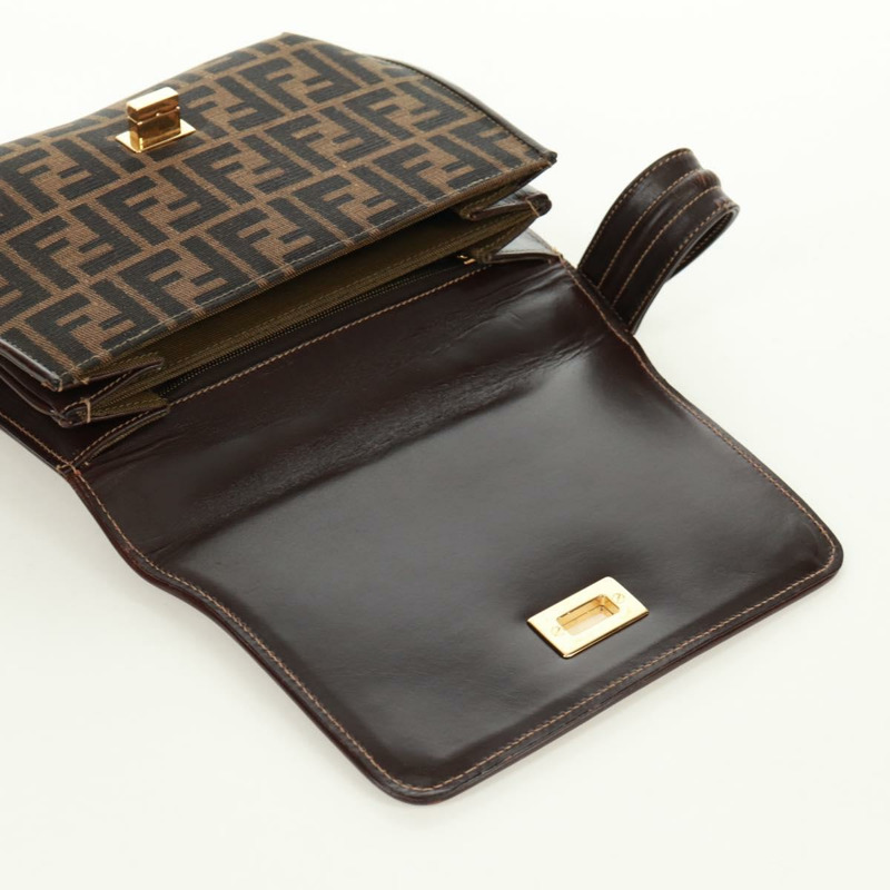 【日本直送】FENDI Zucca帆布手提包 黑色棕色 正品 171018V-19