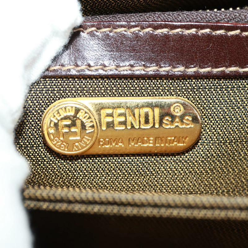 【日本直送】FENDI Zucca帆布手提包 黑色棕色 正品 171018V-24