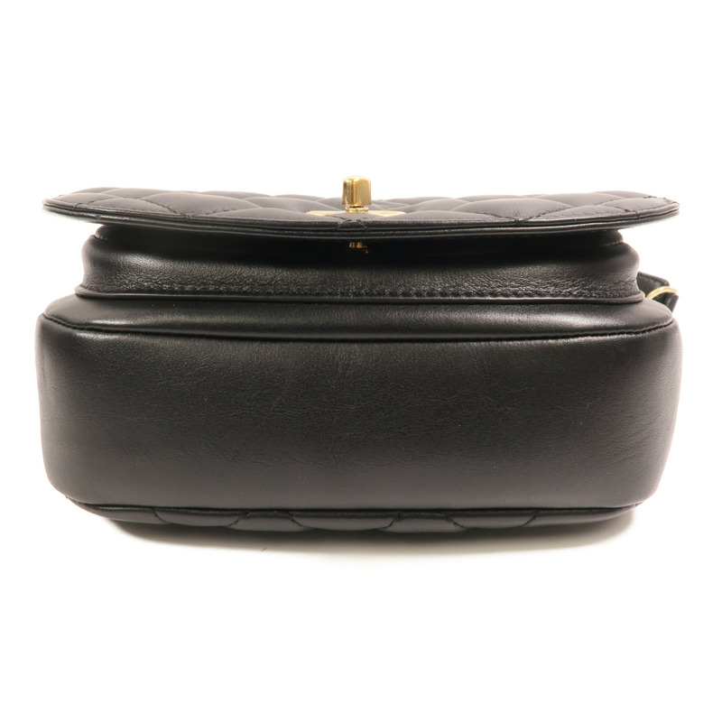 CHANEL 牛皮皮革Chain Shoulder金扣鏈帶肩背袋-3