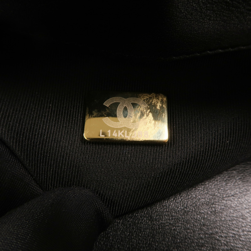 CHANEL 牛皮皮革Chain Shoulder金扣鏈帶肩背袋-6