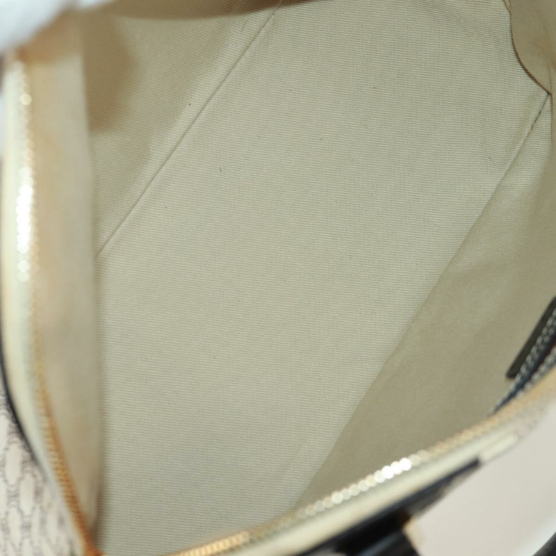 【日本直送】CELINE Macadam帆布手提包 PVC皮革 2way 白色金色 Auth 171966A-9