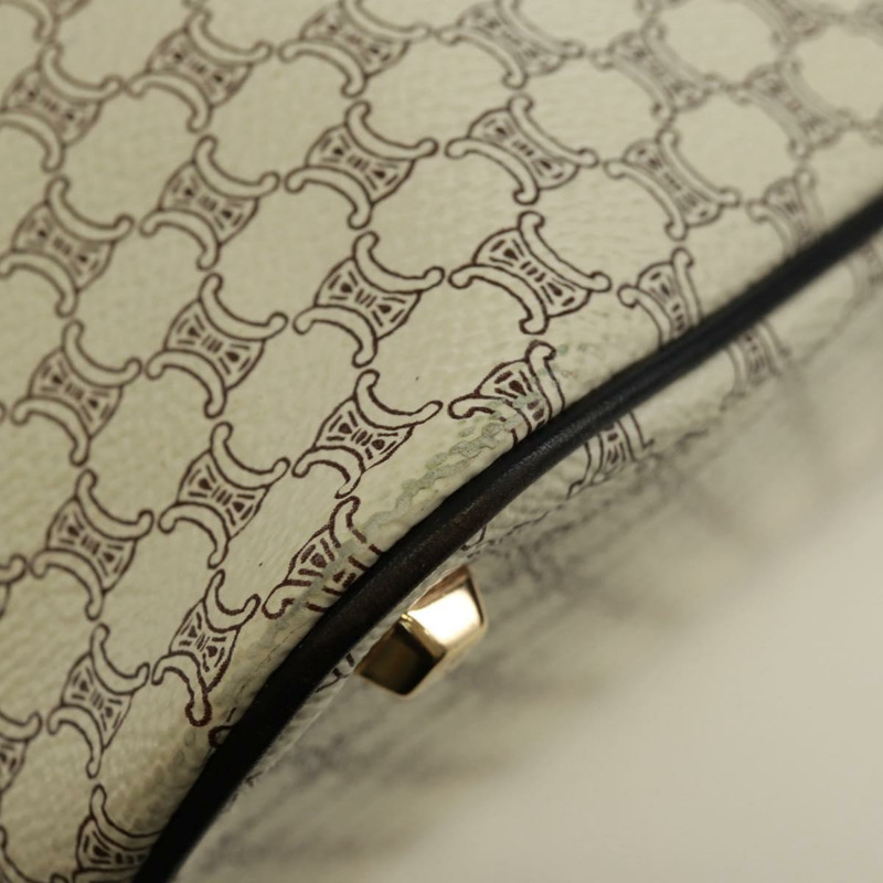 【日本直送】CELINE Macadam帆布手提包 PVC皮革 2way 白色金色 Auth 171966A-17