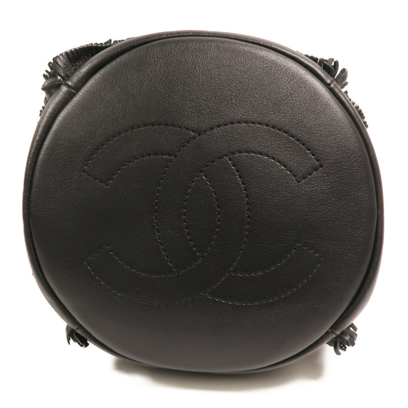 CHANEL 牛皮皮革Bucket Bag金扣鏈帶肩背袋-3