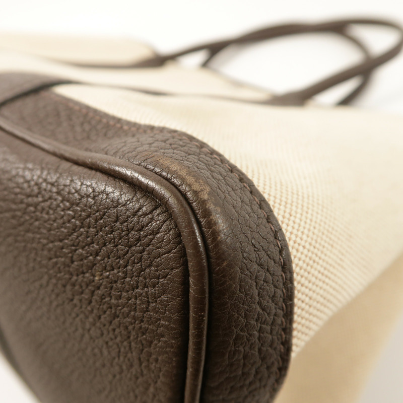 HERMES 帆布Garden Party PM銀扣手挽袋Ebene-7