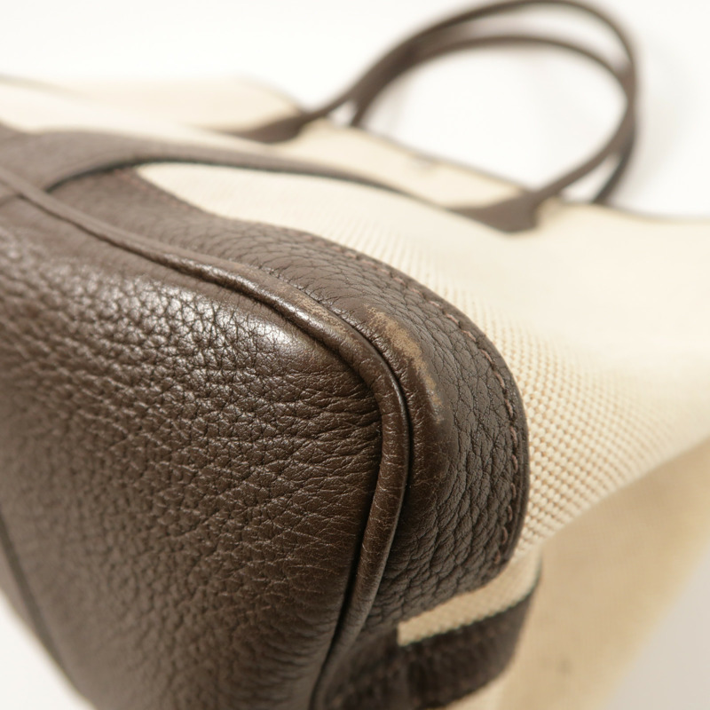 HERMES 帆布Garden Party PM銀扣手挽袋Ebene-9