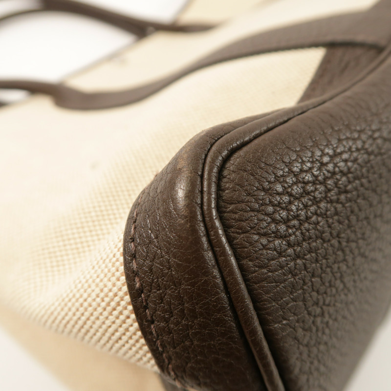 HERMES 帆布Garden Party PM銀扣手挽袋Ebene-10