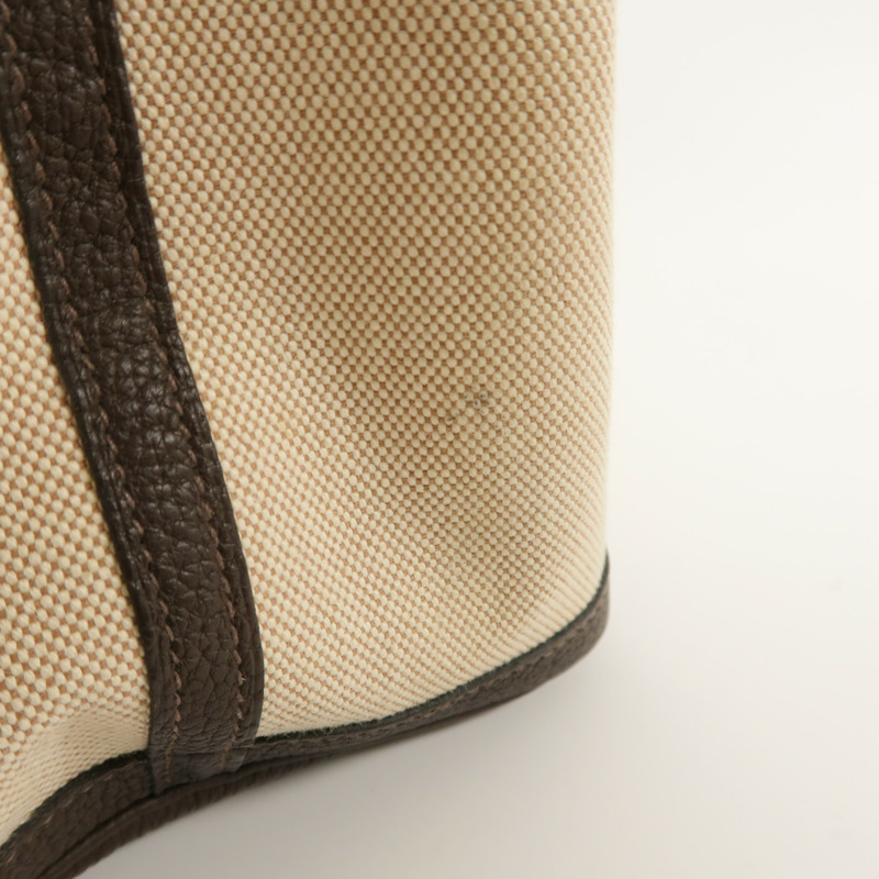 HERMES 帆布Garden Party PM銀扣手挽袋Ebene-11