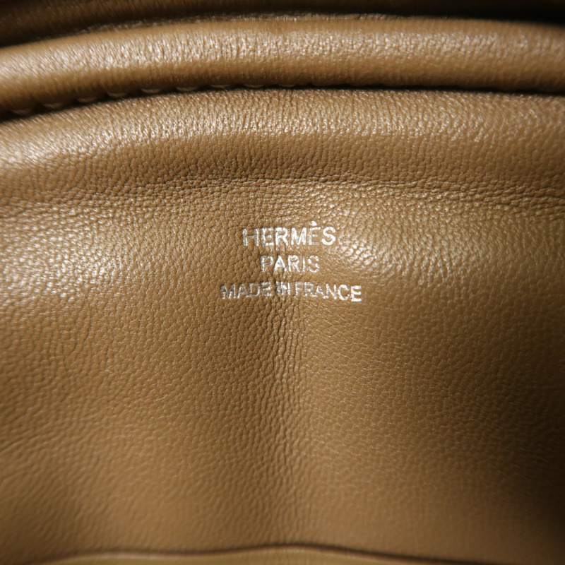 HERMES Swift皮革In The Loop 18銀扣腰包Etoupe-5