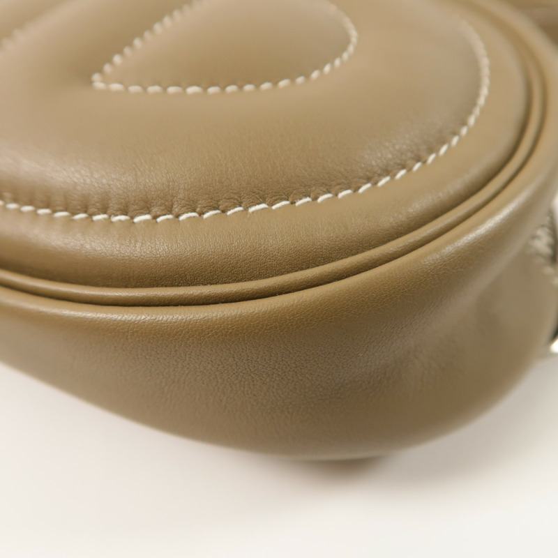 HERMES Swift皮革In The Loop 18銀扣腰包Etoupe-9