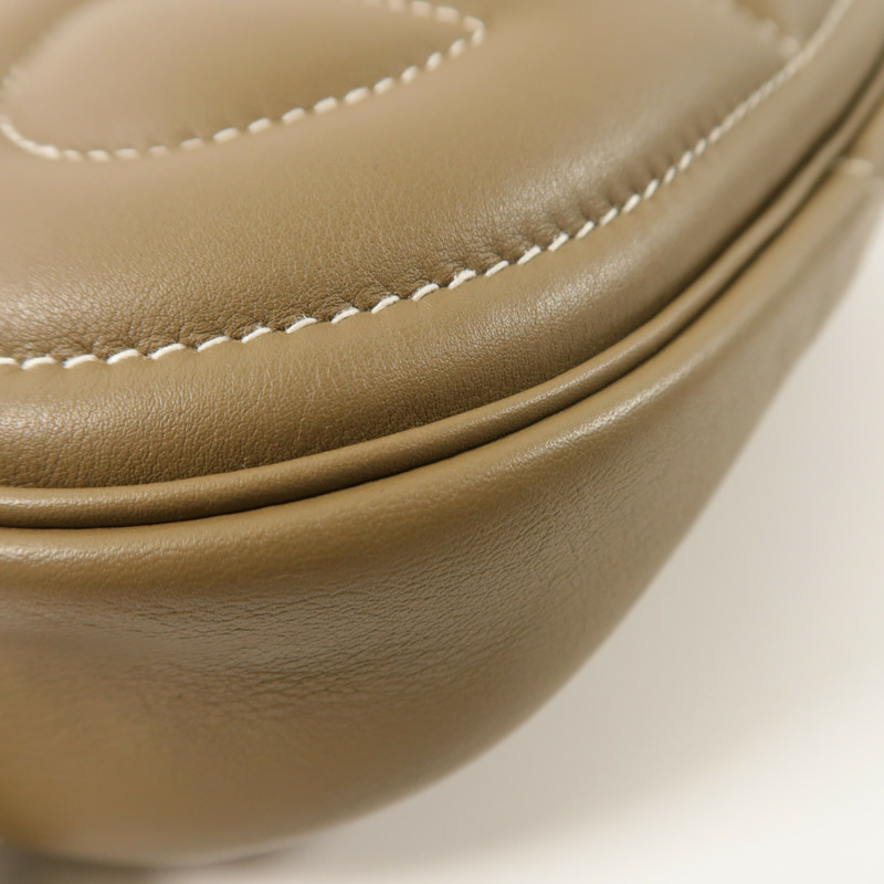 HERMES Swift皮革In The Loop 18銀扣腰包Etoupe-10