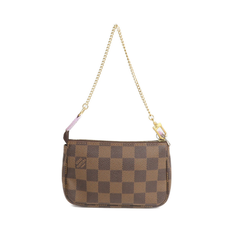 LOUIS VUITTON Damier Mini Pochette Accessoire金扣拉鏈手挽袋-1