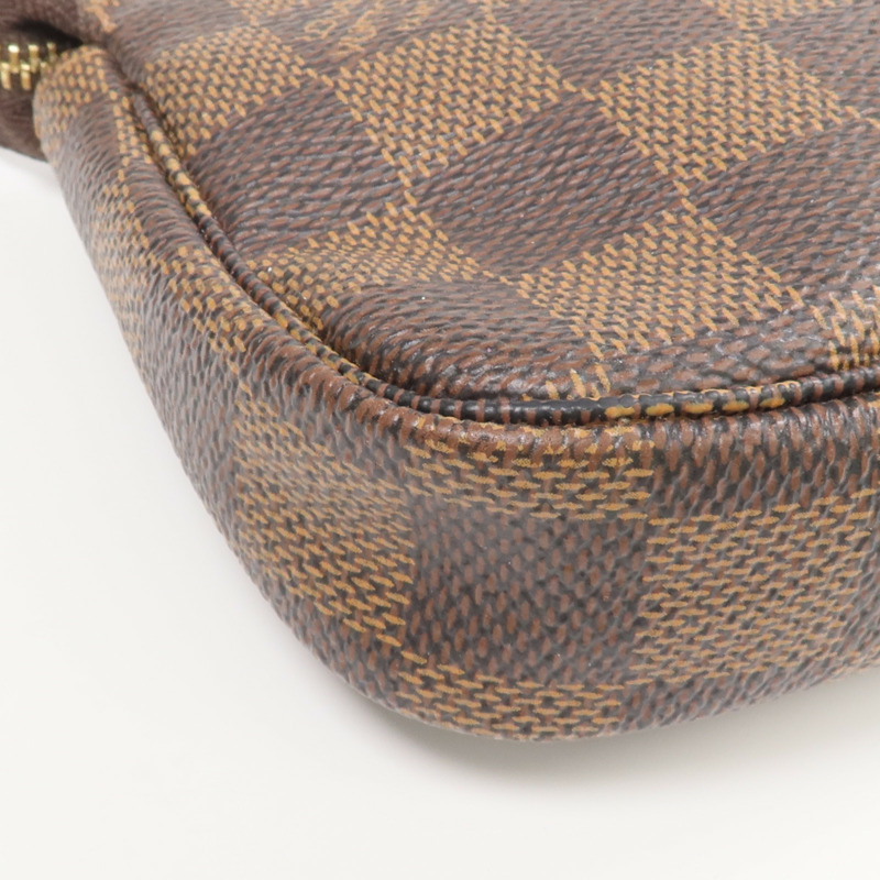 LOUIS VUITTON Damier Mini Pochette Accessoire金扣拉鏈手挽袋-8
