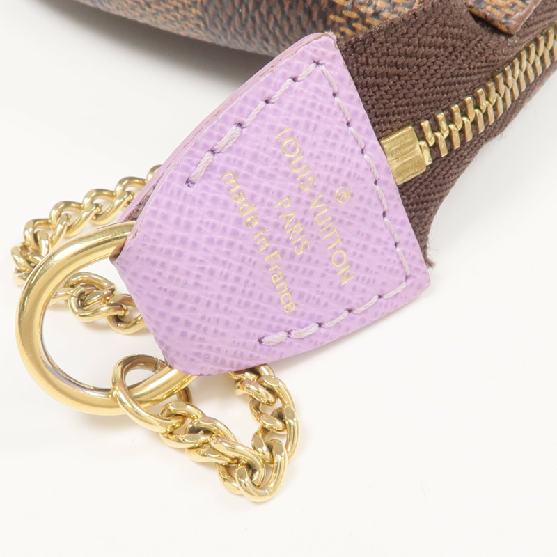 LOUIS VUITTON Damier Mini Pochette Accessoire金扣拉鏈手挽袋-9