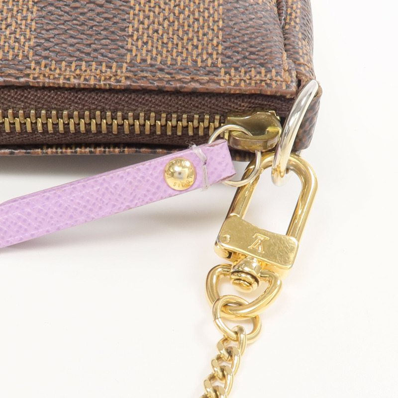 LOUIS VUITTON Damier Mini Pochette Accessoire金扣拉鏈手挽袋-10