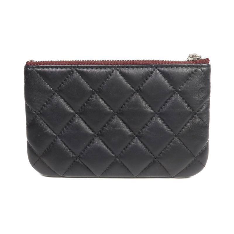 CHANEL 羊皮皮革Mini Pouch銀扣手拿包-1