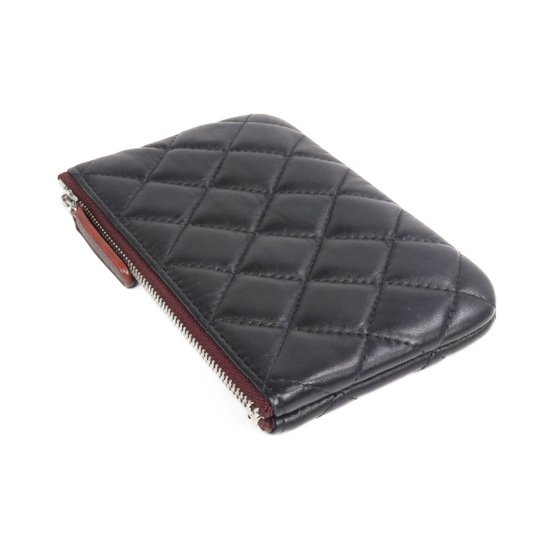 CHANEL 羊皮皮革Mini Pouch銀扣手拿包-4