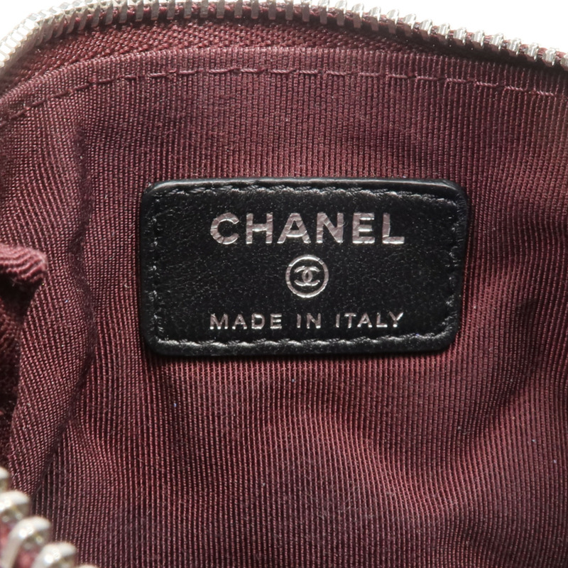 CHANEL 羊皮皮革Mini Pouch銀扣手拿包-14