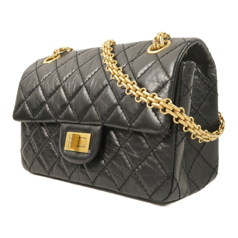 CHANEL 牛皮皮革2.55 Mini金扣鏈帶肩背袋-2