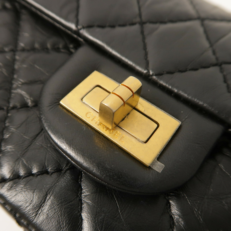 CHANEL 牛皮皮革2.55 Mini金扣鏈帶肩背袋-9