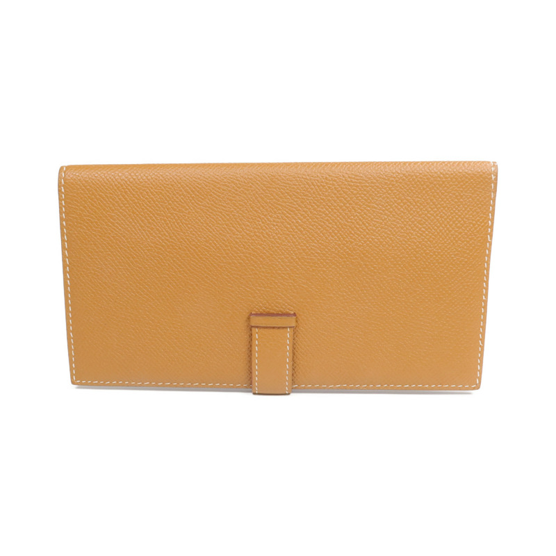 HERMES Epsom皮革Bearn Long Wallet金扣長錢包Gold-1