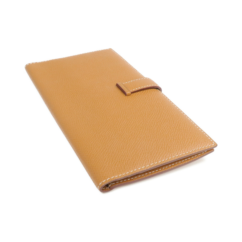 HERMES Epsom皮革Bearn Long Wallet金扣長錢包Gold-4