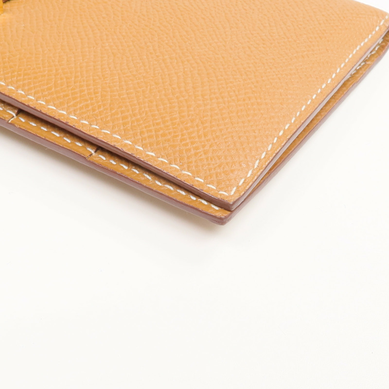 HERMES Epsom皮革Bearn Long Wallet金扣長錢包Gold-6