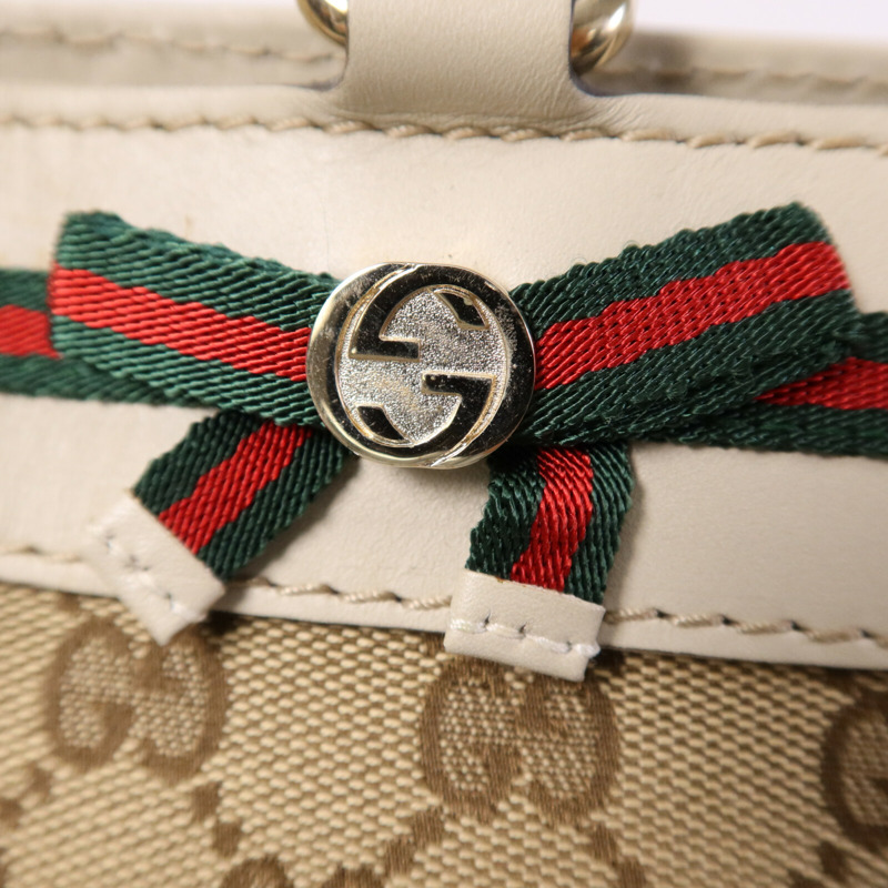 GUCCI 帆布Tote Bag金扣手挽袋-6