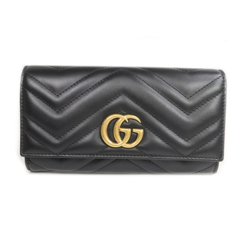 GUCCI 牛皮皮革GG Marmont Long Wallet金扣長錢包
