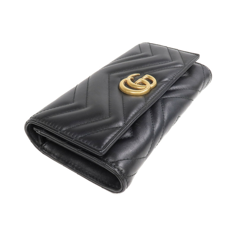 GUCCI 牛皮皮革GG Marmont Long Wallet金扣長錢包-3