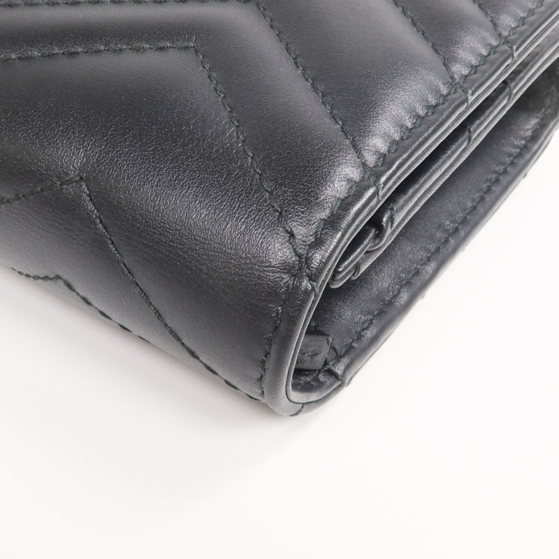 GUCCI 牛皮皮革GG Marmont Long Wallet金扣長錢包-9