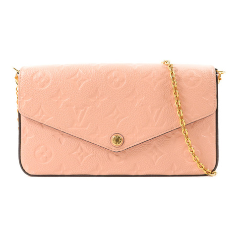 LOUIS VUITTON Monogram Empreinte Felicie Pochette金扣鏈帶肩背袋