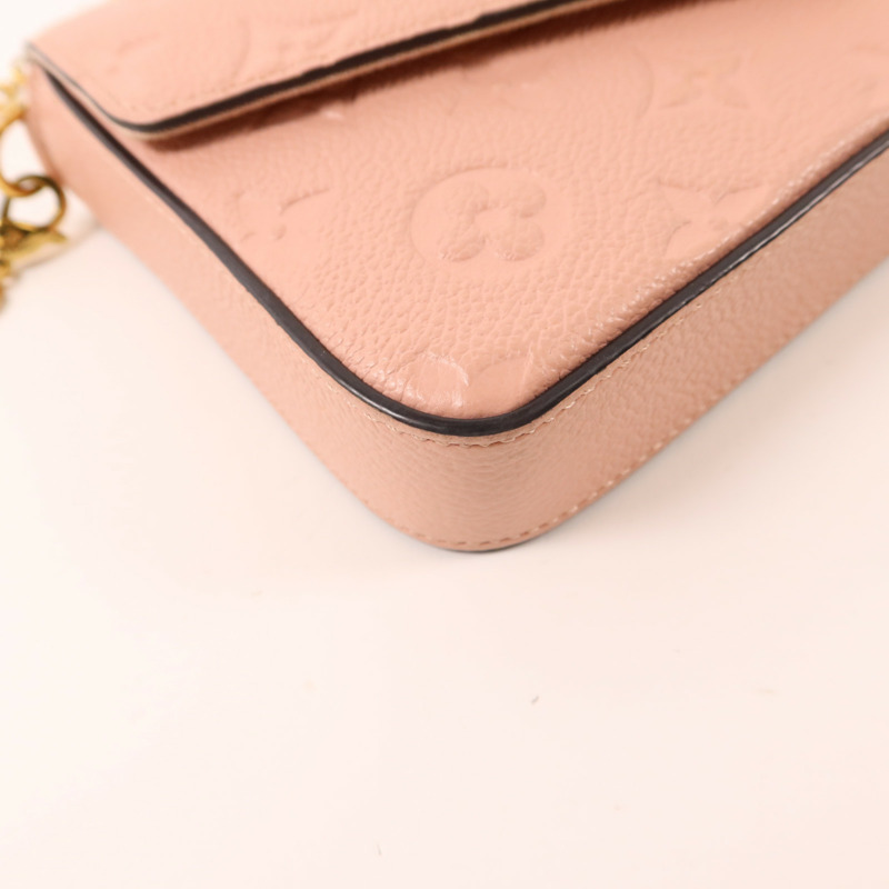 LOUIS VUITTON Monogram Empreinte Felicie Pochette金扣鏈帶肩背袋-19