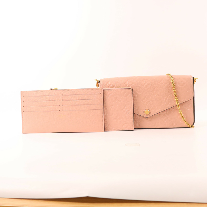 LOUIS VUITTON Monogram Empreinte Felicie Pochette金扣鏈帶肩背袋-23
