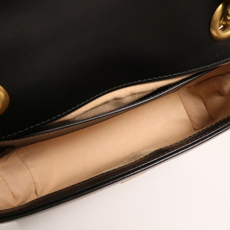 GUCCI 牛皮皮革GG Marmont金扣鏈帶肩背袋-4