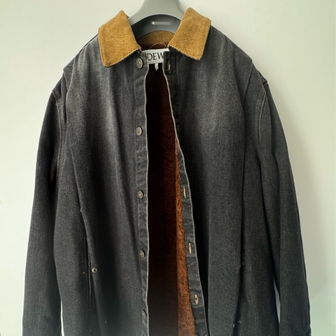 Loewe 丹寧內羔羊毛外套50號