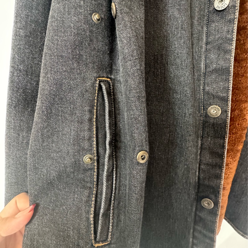 Loewe 丹寧內羔羊毛外套50號-13