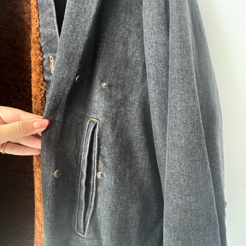 Loewe 丹寧內羔羊毛外套50號-14