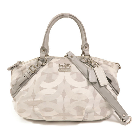 COACH 帆布2 Way Shoulder銀扣手挽肩背兩用袋