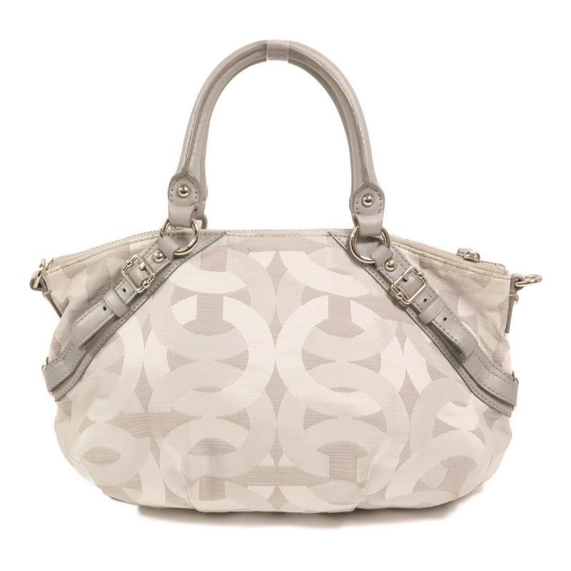 COACH 帆布2 Way Shoulder銀扣手挽肩背兩用袋-1