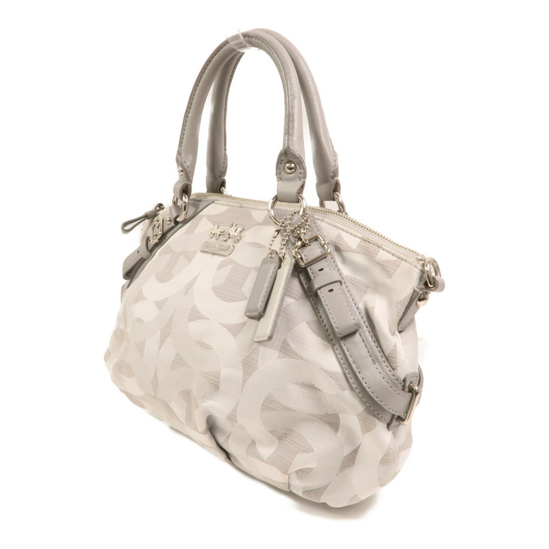 COACH 帆布2 Way Shoulder銀扣手挽肩背兩用袋-2