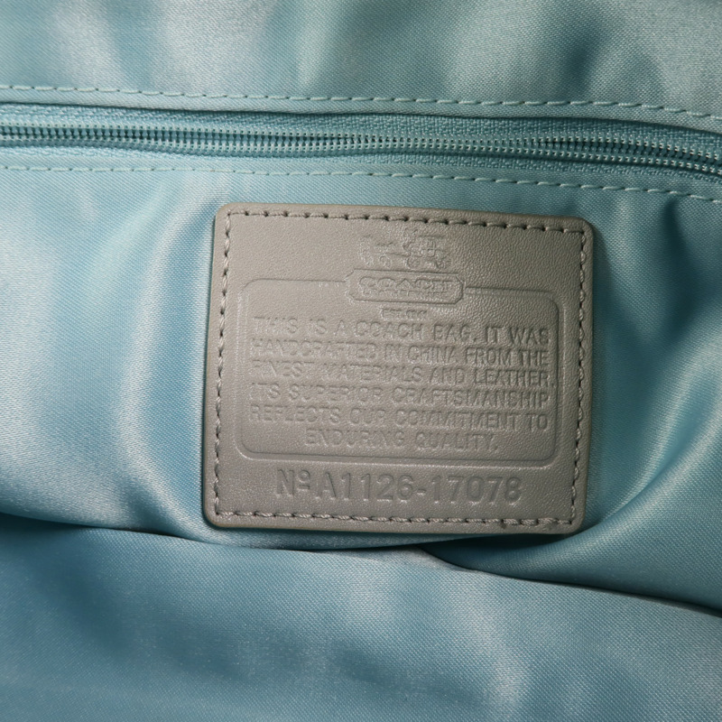 COACH 帆布2 Way Shoulder銀扣手挽肩背兩用袋-5