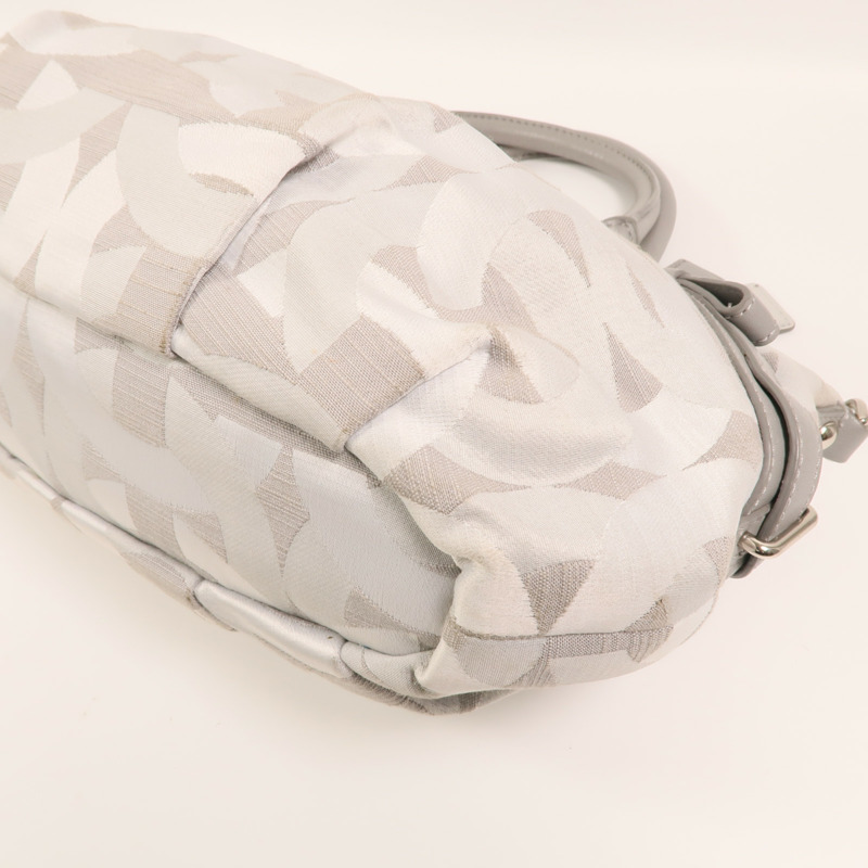 COACH 帆布2 Way Shoulder銀扣手挽肩背兩用袋-9