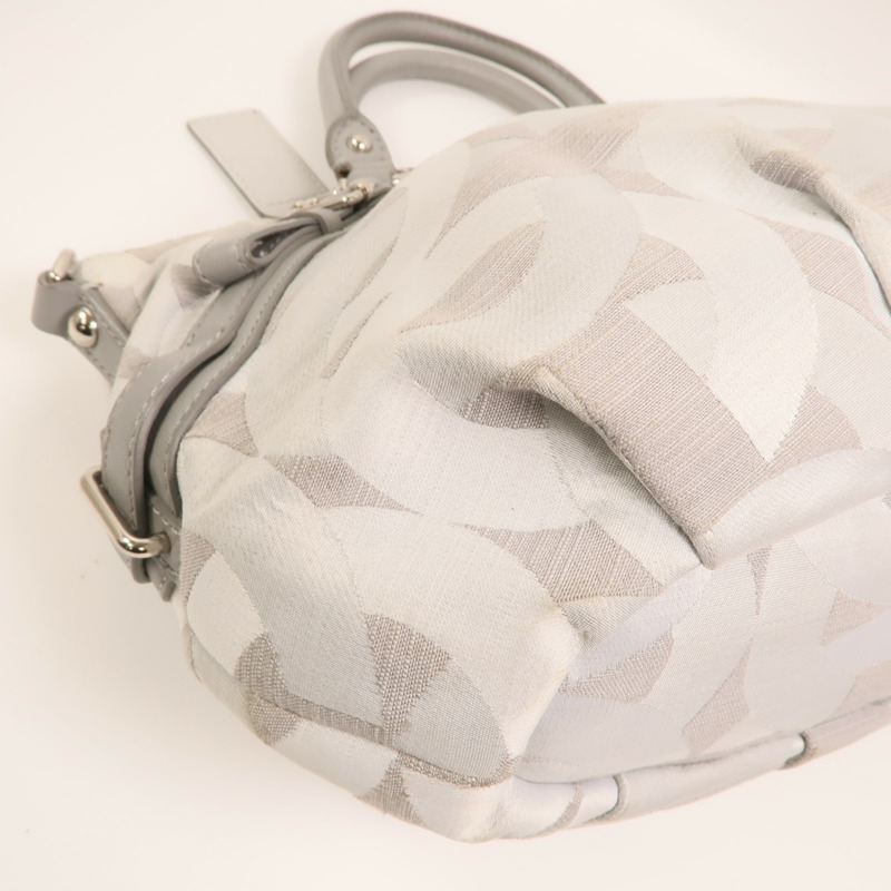 COACH 帆布2 Way Shoulder銀扣手挽肩背兩用袋-12