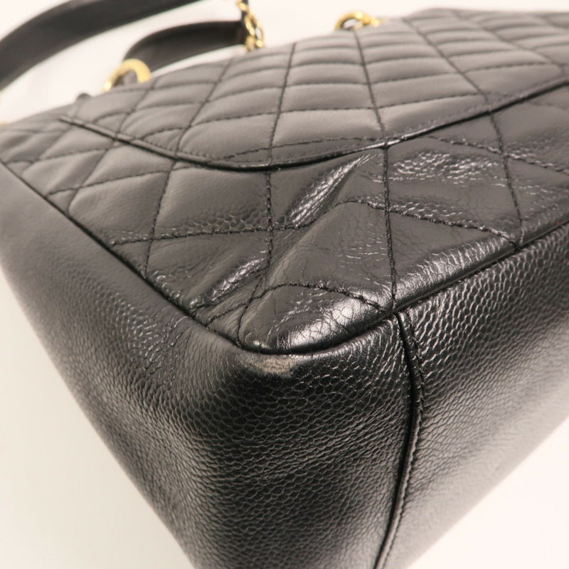 CHANEL 牛皮皮革GST Grand Shopping Tote Bag金扣鏈帶肩背袋-11