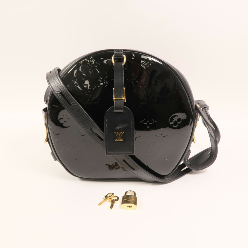 LOUIS VUITTON Monogram Vernis Boite Chapeau Souple MM金扣肩背袋-10