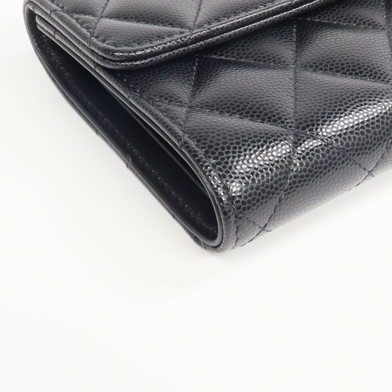 CHANEL 牛皮皮革Wallet金扣錢包-7